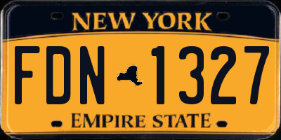 NY license plate FDN1327