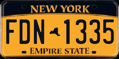 NY license plate FDN1335
