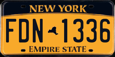 NY license plate FDN1336