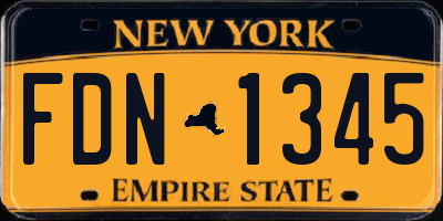 NY license plate FDN1345
