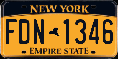 NY license plate FDN1346