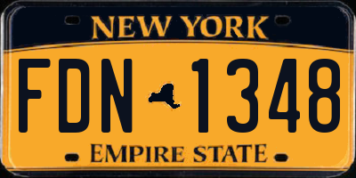 NY license plate FDN1348