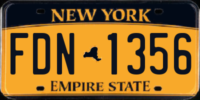 NY license plate FDN1356