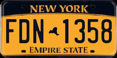 NY license plate FDN1358
