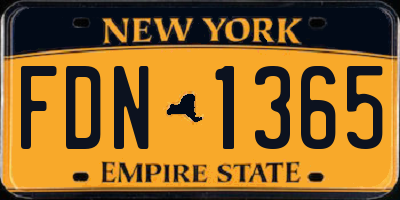 NY license plate FDN1365