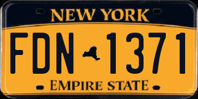 NY license plate FDN1371