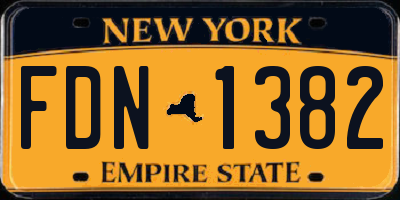 NY license plate FDN1382