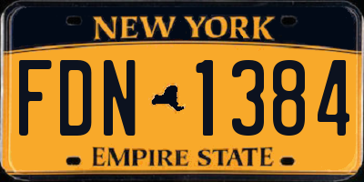 NY license plate FDN1384