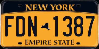 NY license plate FDN1387