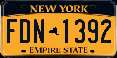 NY license plate FDN1392