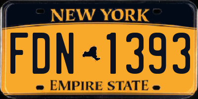 NY license plate FDN1393