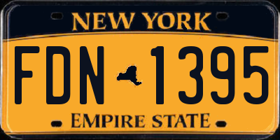 NY license plate FDN1395