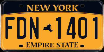 NY license plate FDN1401