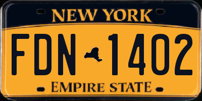 NY license plate FDN1402