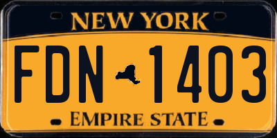 NY license plate FDN1403