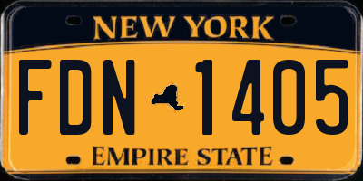 NY license plate FDN1405