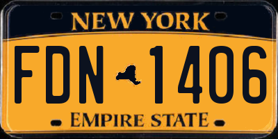 NY license plate FDN1406