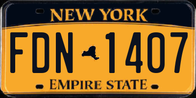 NY license plate FDN1407