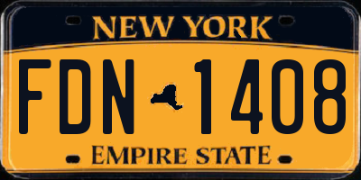NY license plate FDN1408