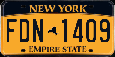 NY license plate FDN1409