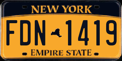 NY license plate FDN1419