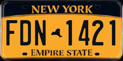 NY license plate FDN1421