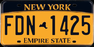 NY license plate FDN1425