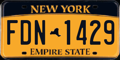 NY license plate FDN1429