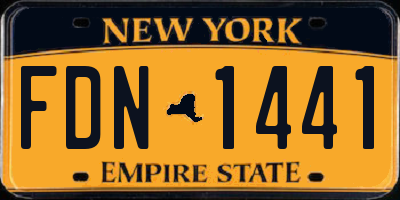 NY license plate FDN1441
