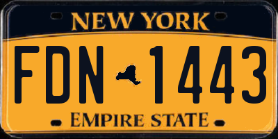 NY license plate FDN1443