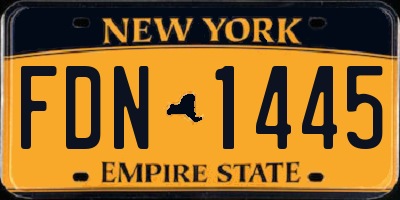 NY license plate FDN1445