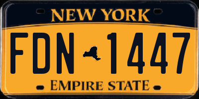 NY license plate FDN1447