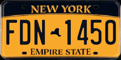 NY license plate FDN1450