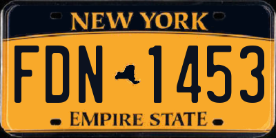 NY license plate FDN1453