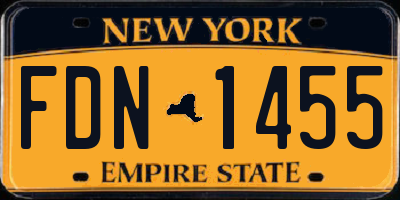 NY license plate FDN1455