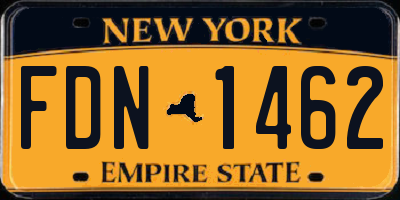 NY license plate FDN1462
