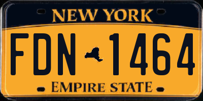 NY license plate FDN1464