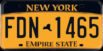 NY license plate FDN1465