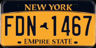 NY license plate FDN1467