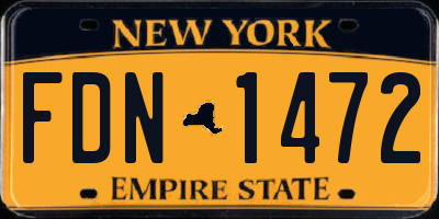 NY license plate FDN1472