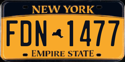 NY license plate FDN1477