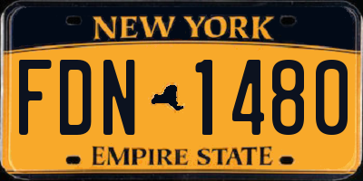 NY license plate FDN1480