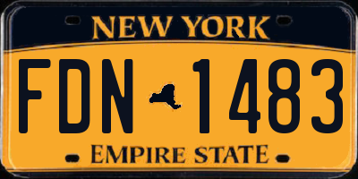 NY license plate FDN1483