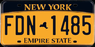 NY license plate FDN1485