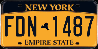 NY license plate FDN1487