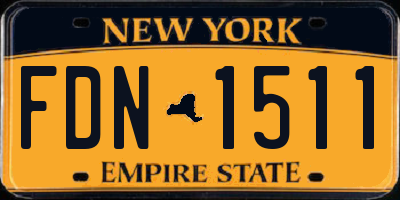 NY license plate FDN1511