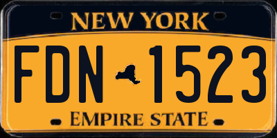 NY license plate FDN1523