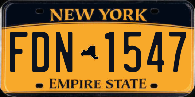 NY license plate FDN1547