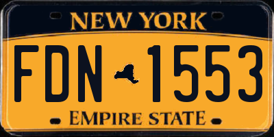NY license plate FDN1553