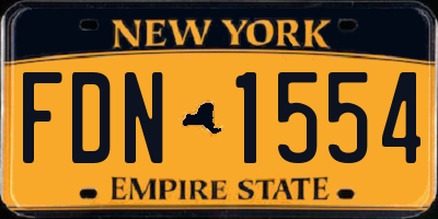 NY license plate FDN1554